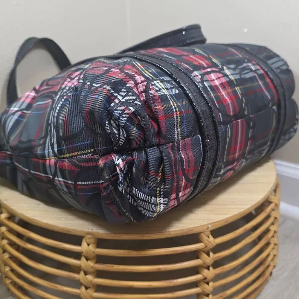 Coach Poppy Signature Tartan Plaid Glam Tote